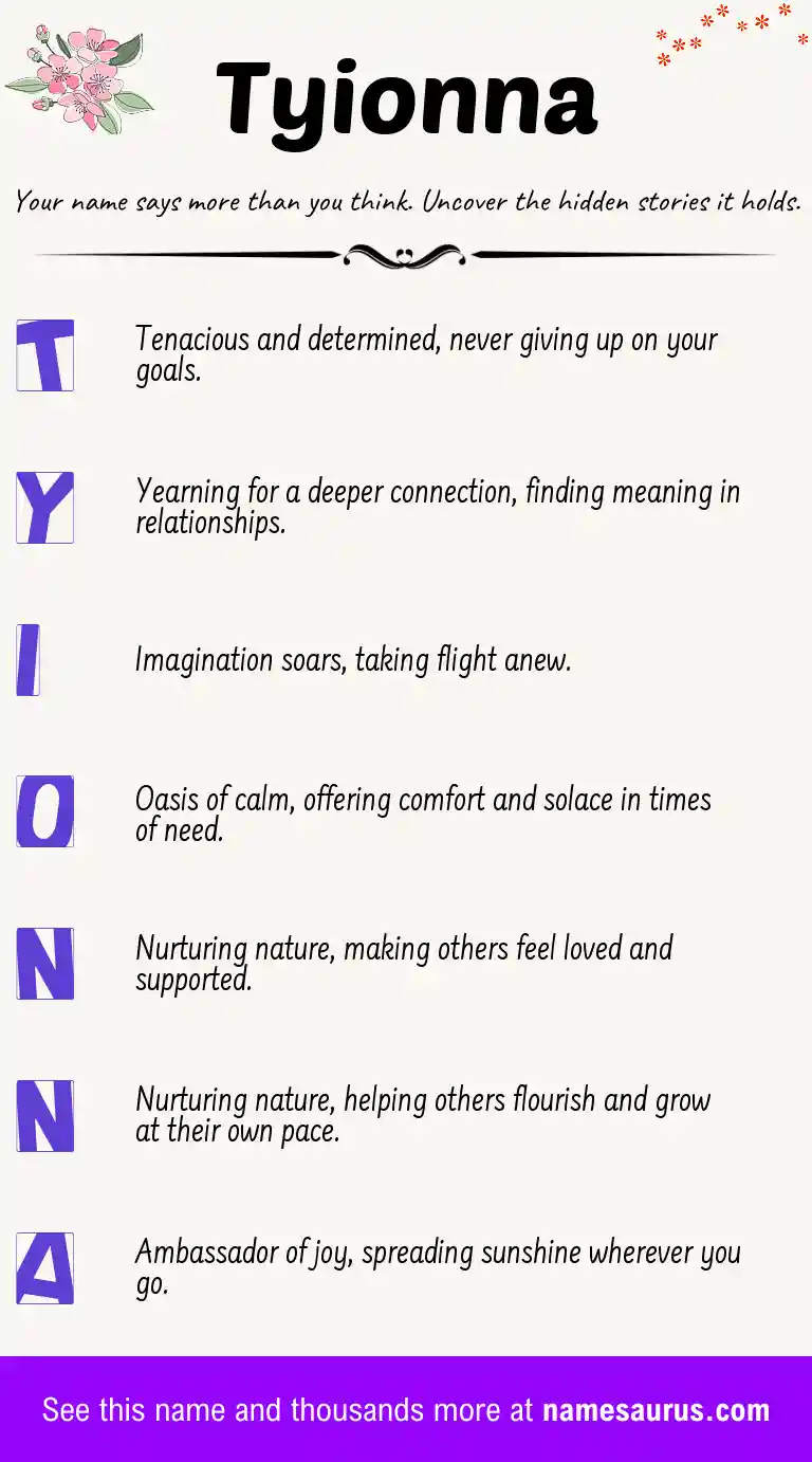 Acrostic poem about Tyionna.