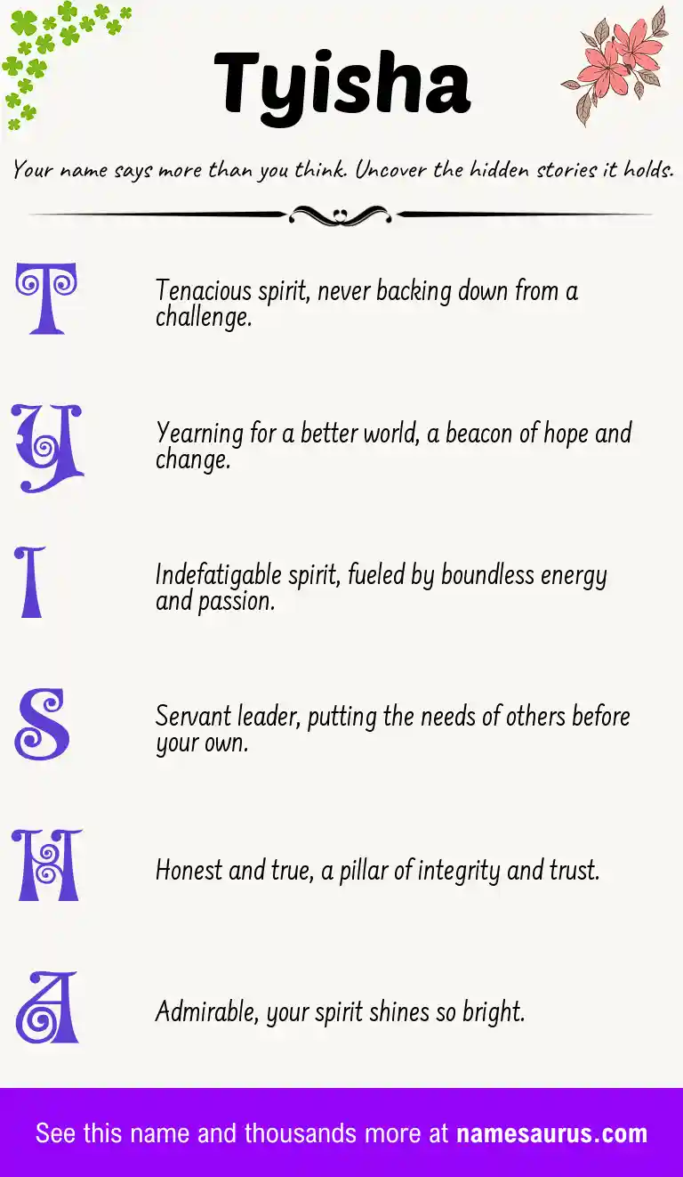 Acrostic poem about Tyisha.