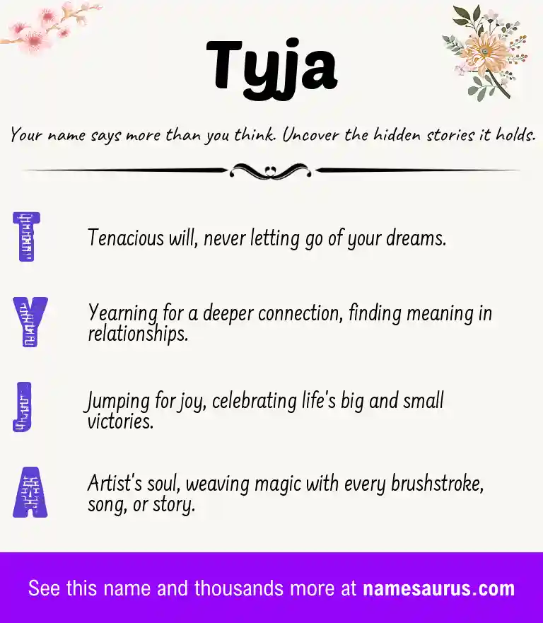 Acrostic poem about Tyja.