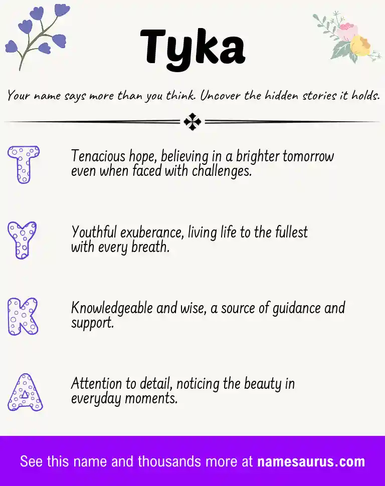 Acrostic poem about Tyka.