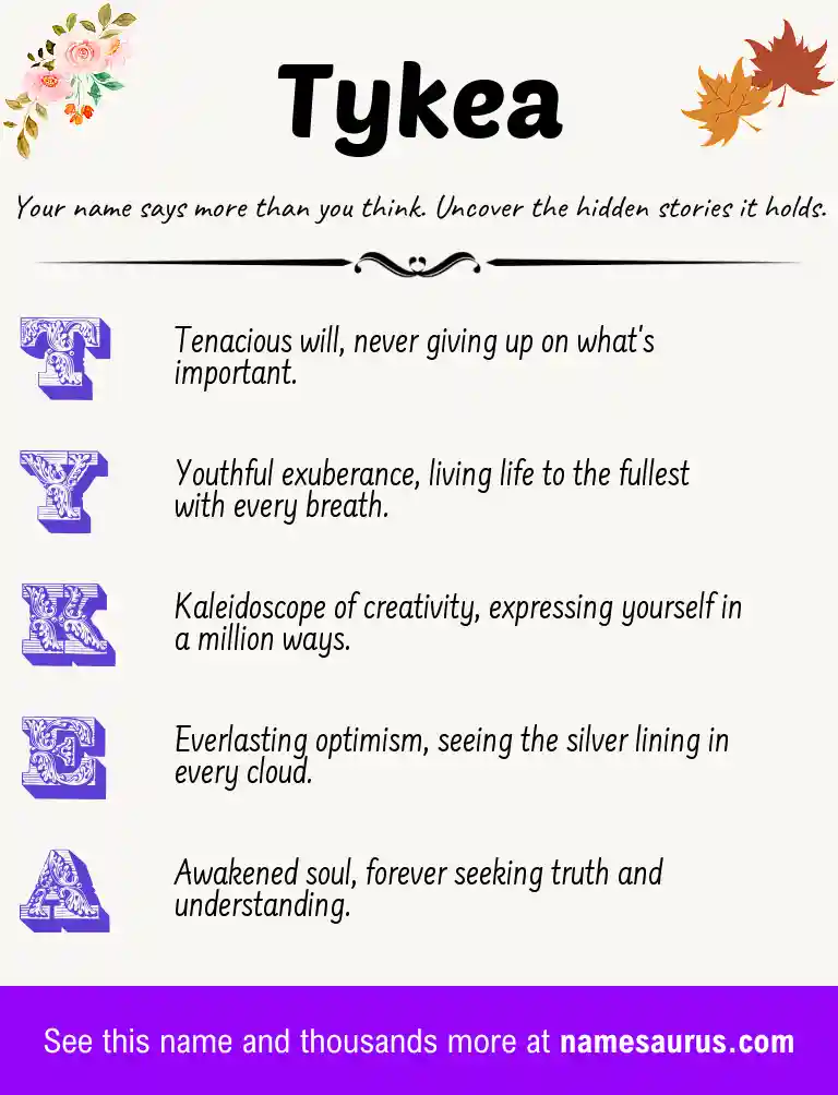 Acrostic poem about Tykea.