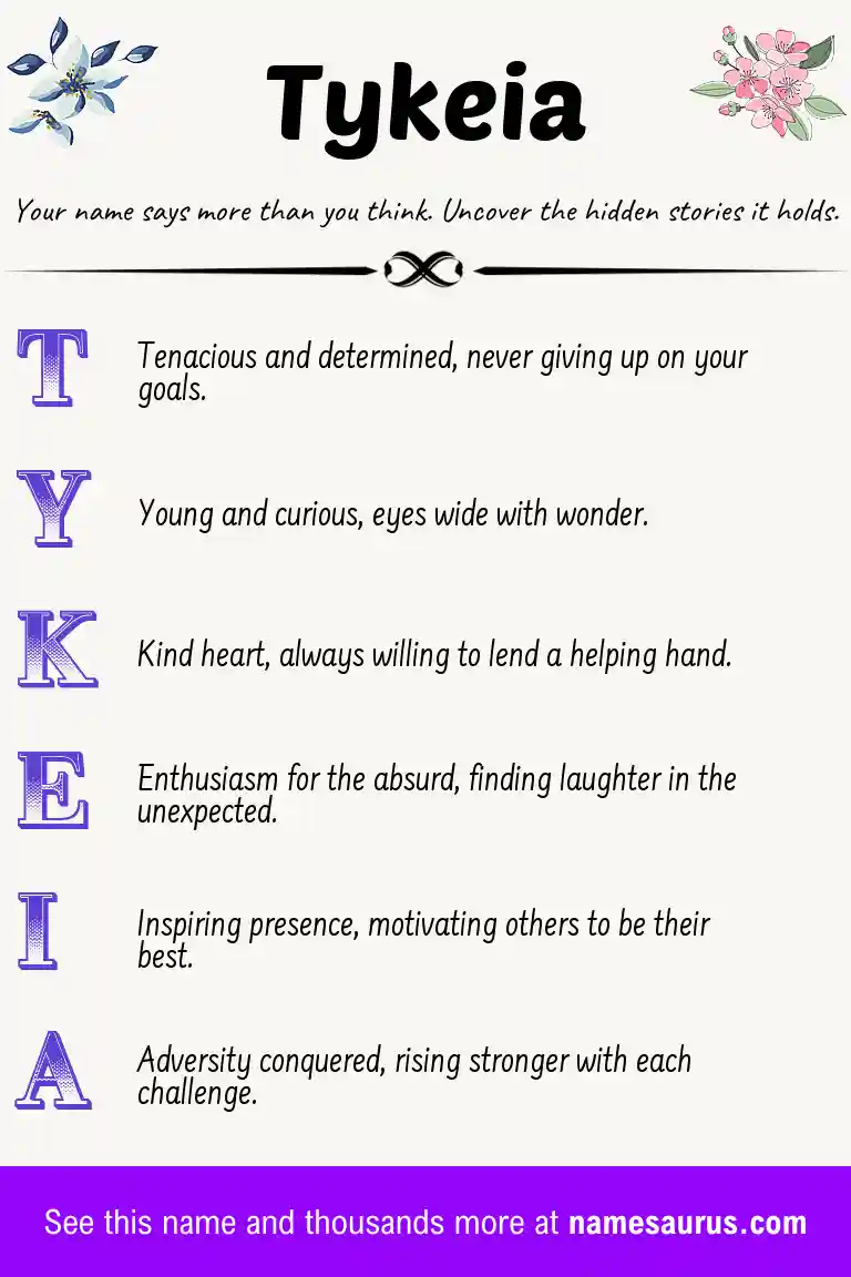 Acrostic poem about Tykeia.