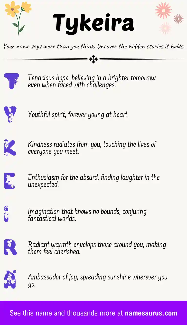 Acrostic poem about Tykeira.