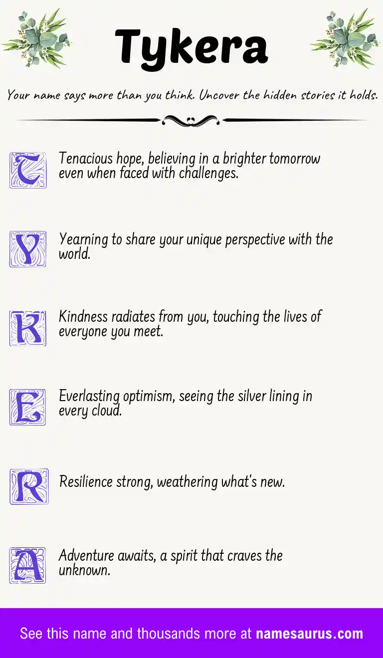 Acrostic poem about Tykera.