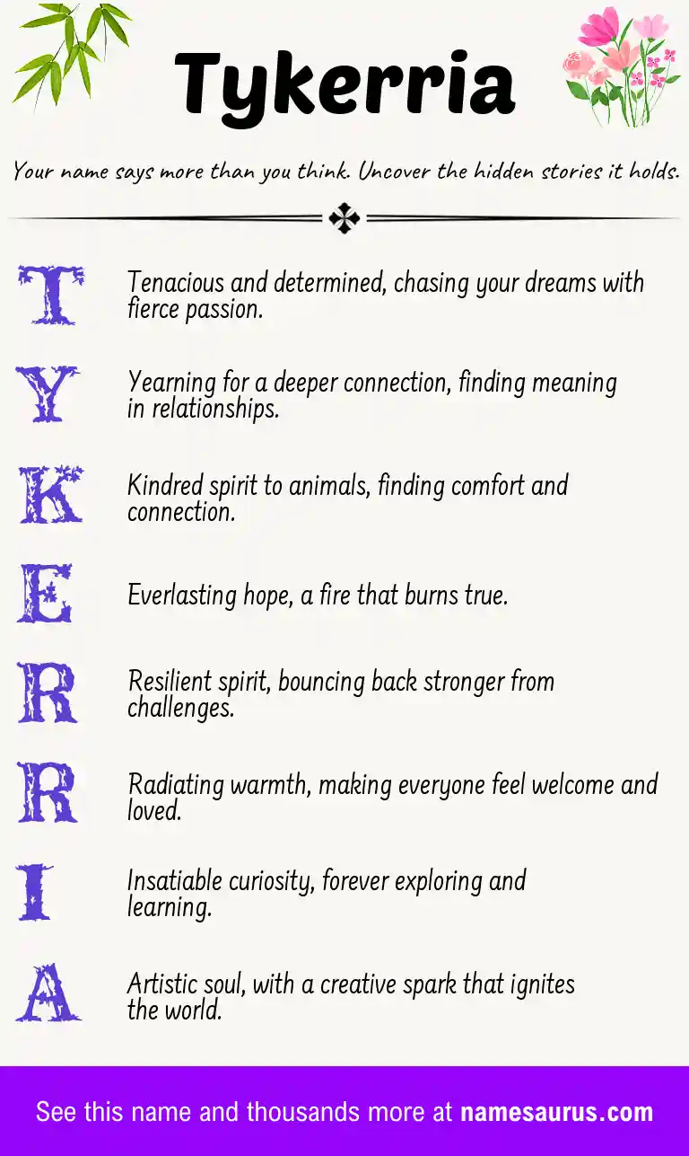 Acrostic poem about Tykerria.