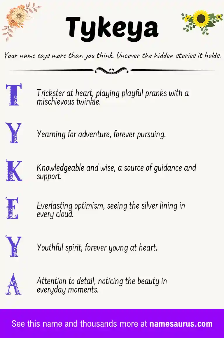 Acrostic poem about Tykeya.