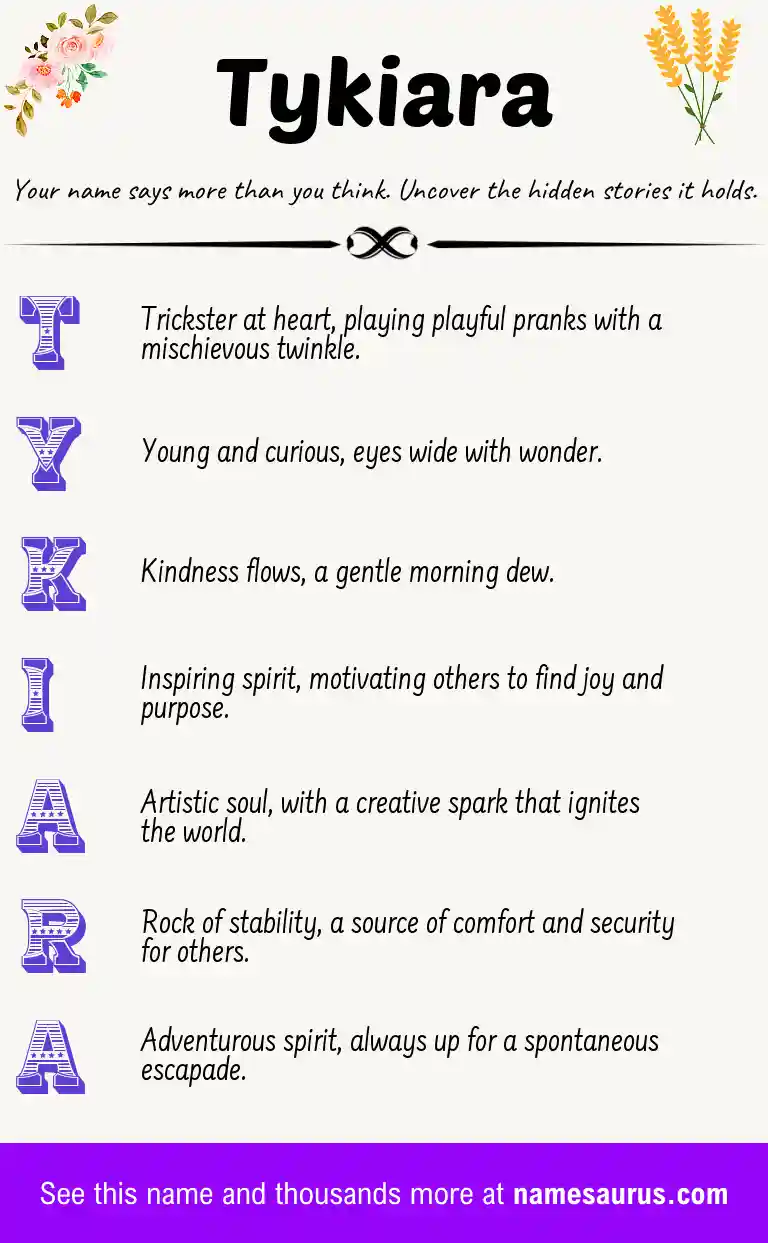 Acrostic poem about Tykiara.