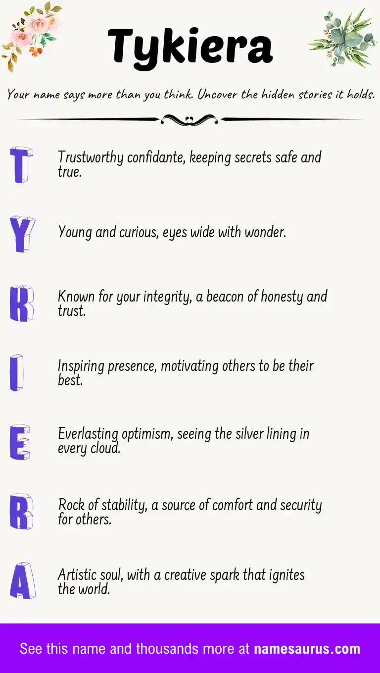 Acrostic poem about Tykiera.