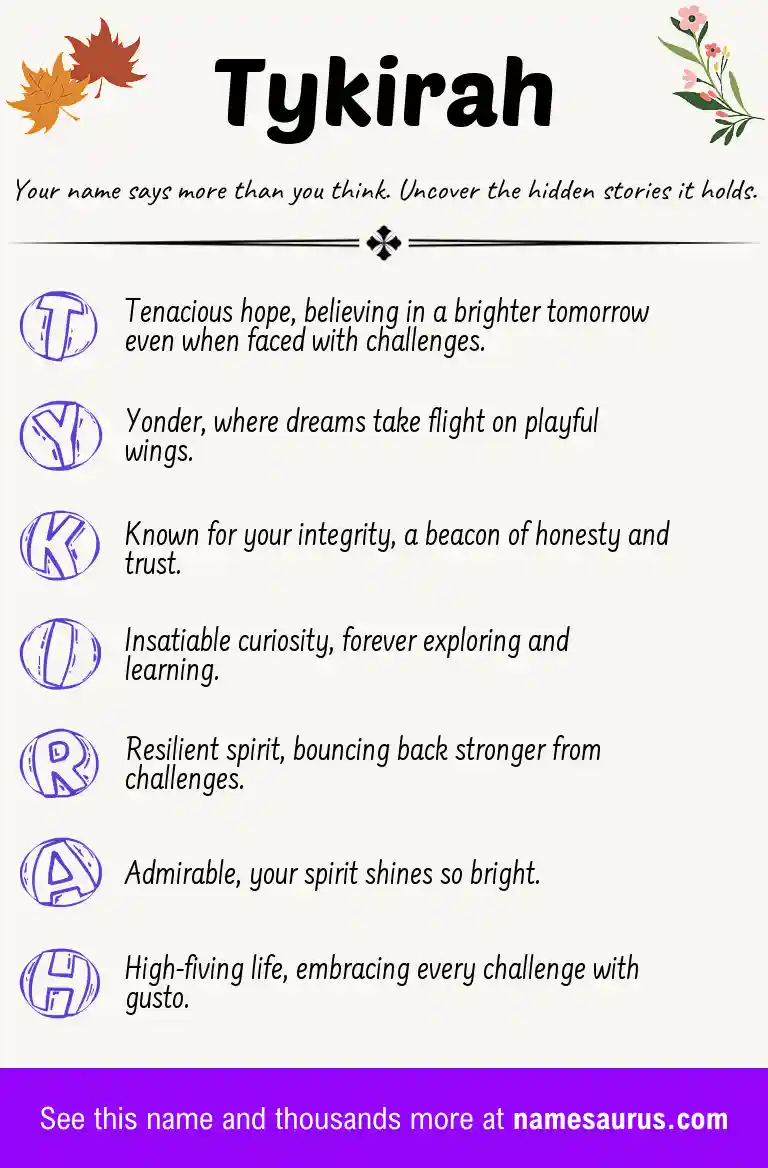 Acrostic poem about Tykirah.