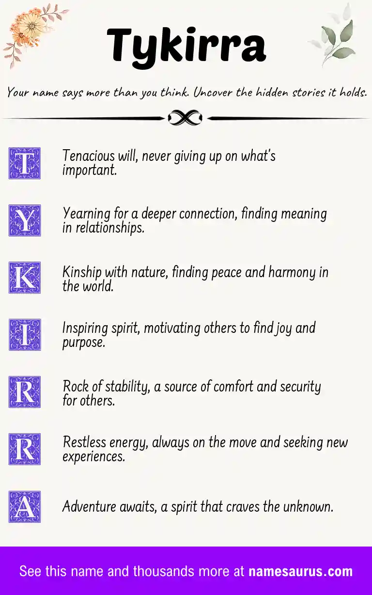 Acrostic poem about Tykirra.