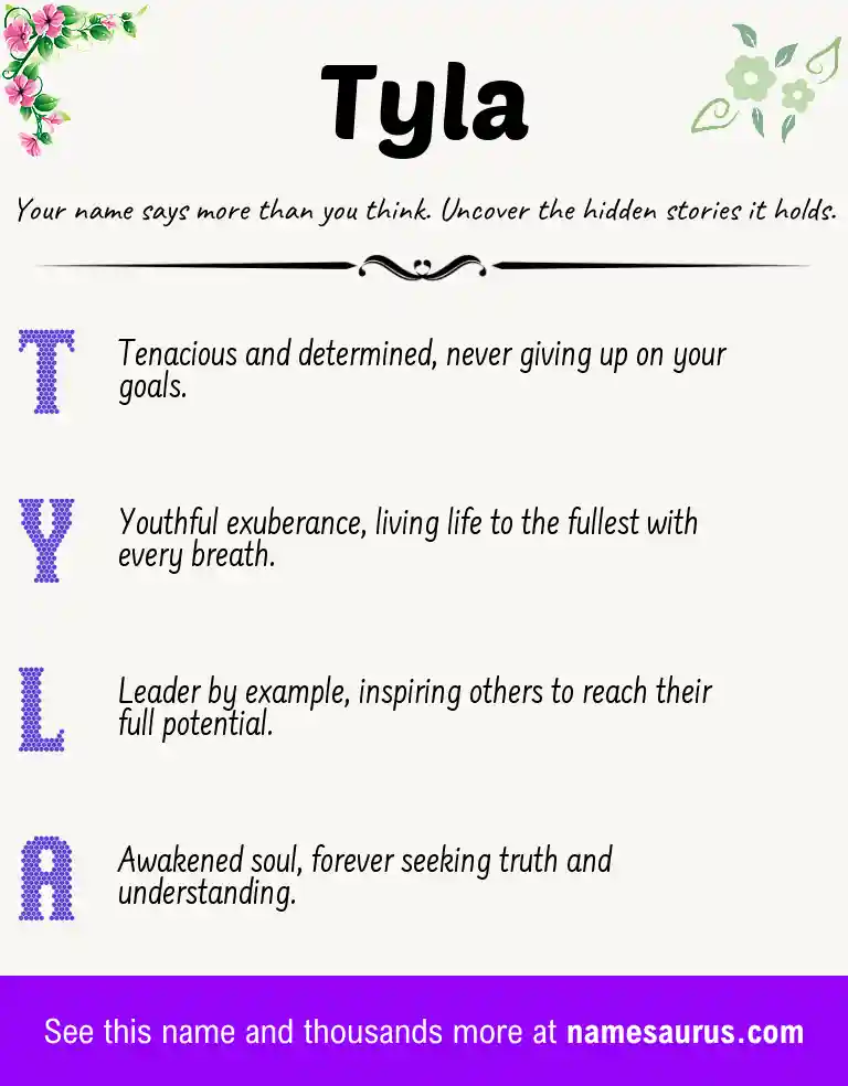 Acrostic poem about Tyla.