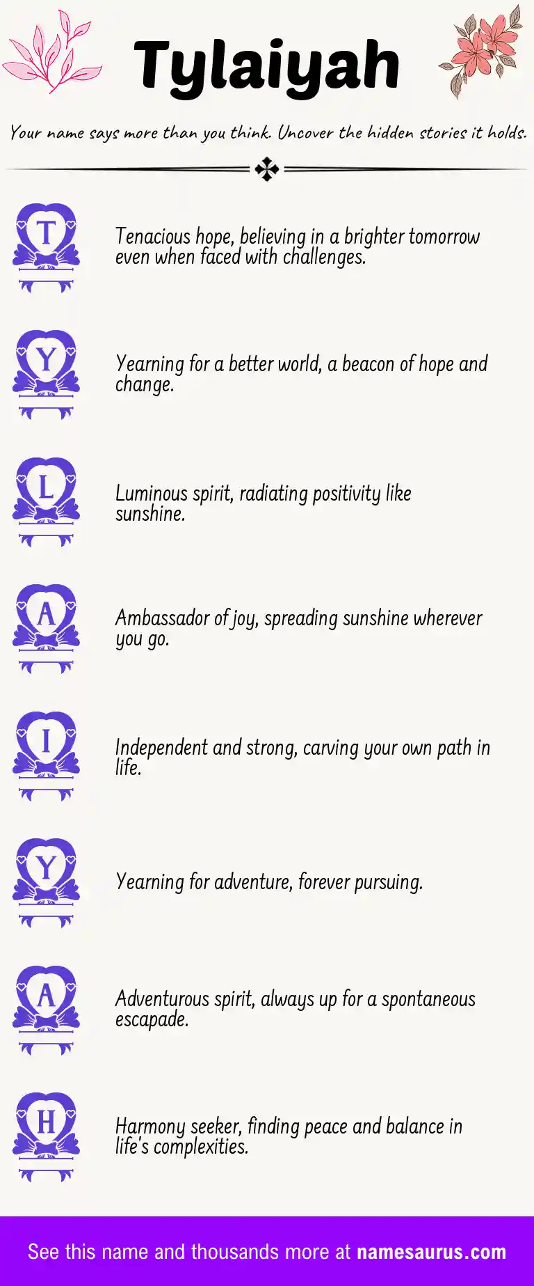 Acrostic poem about Tylaiyah.