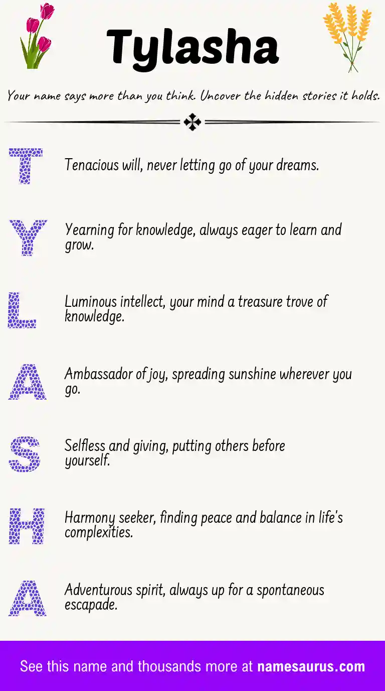 Acrostic poem about Tylasha.