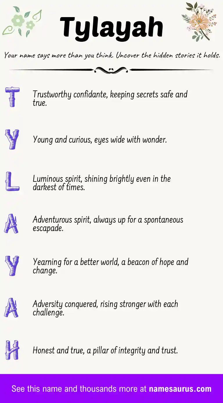 Acrostic poem about Tylayah.