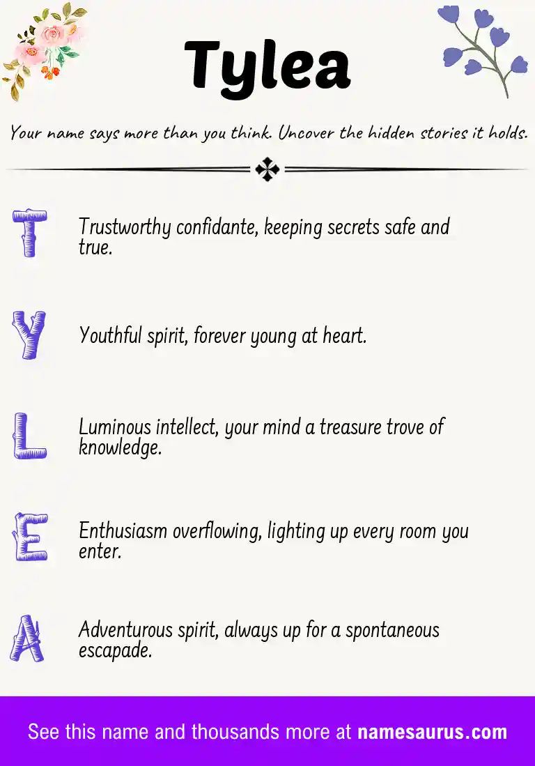 Acrostic poem about Tylea.