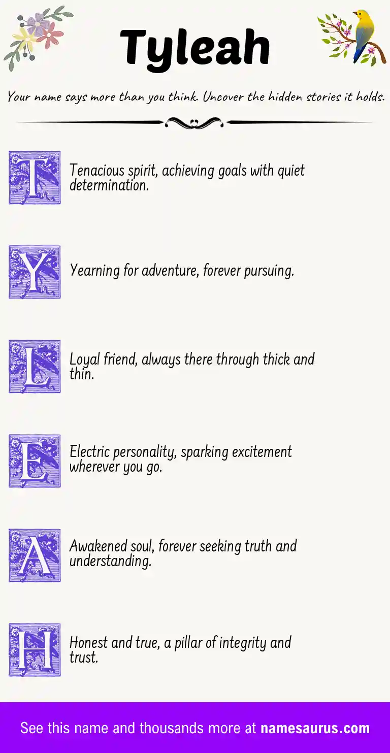 Acrostic poem about Tyleah.