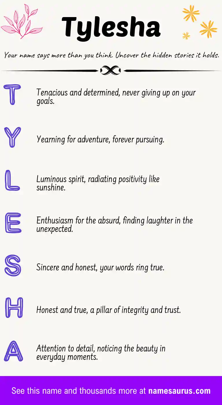 Acrostic poem about Tylesha.