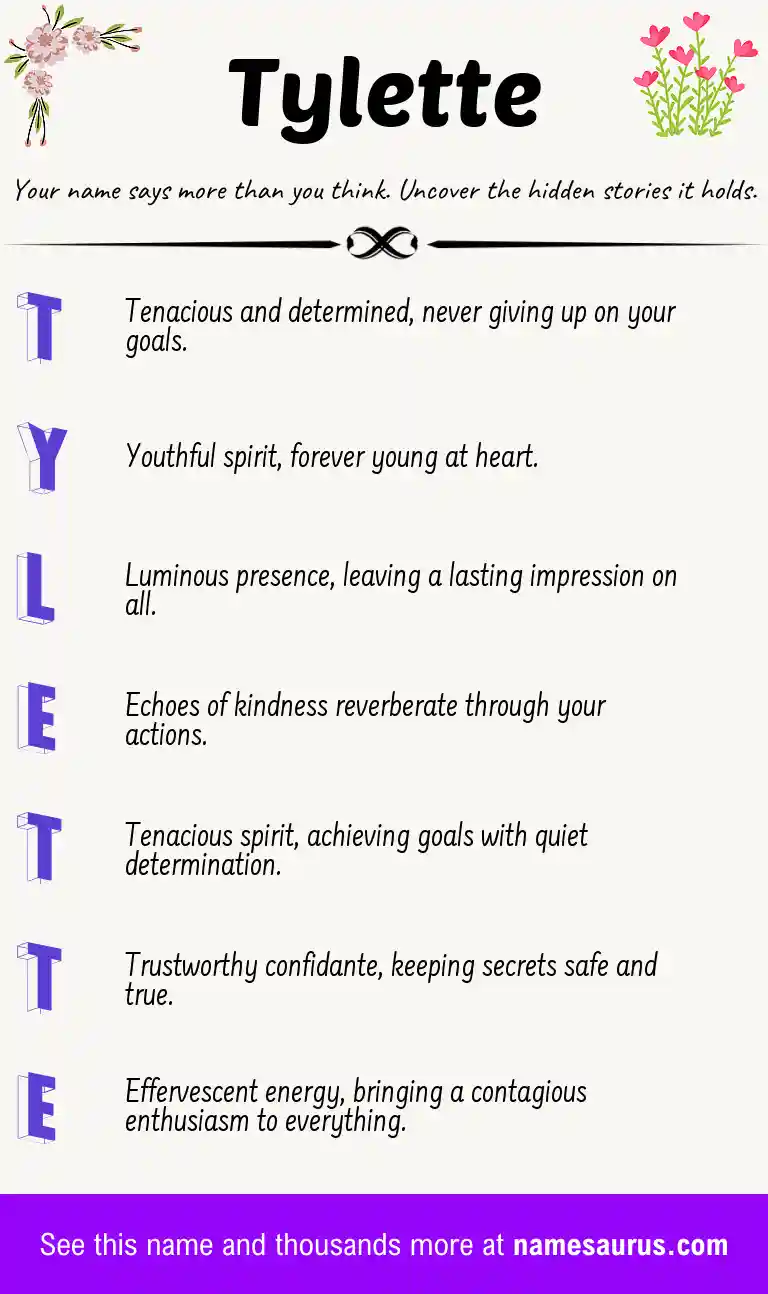 Acrostic poem about Tylette.