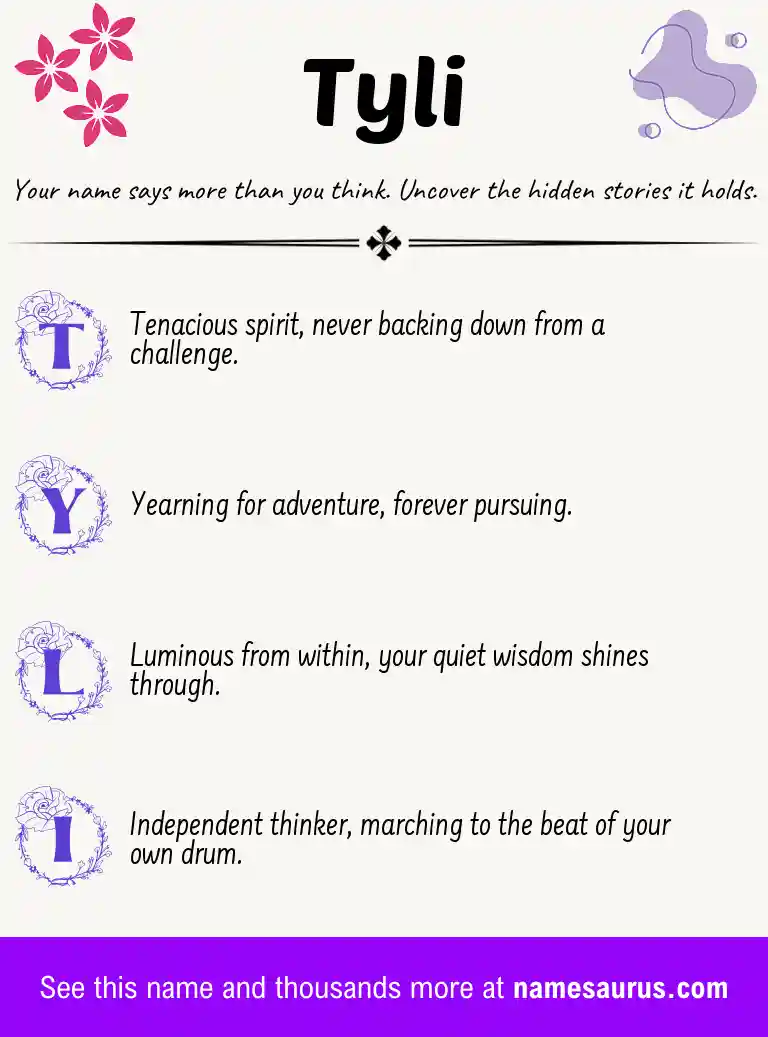 Acrostic poem about Tyli.