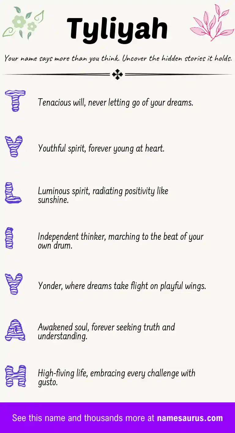 Acrostic poem about Tyliyah.