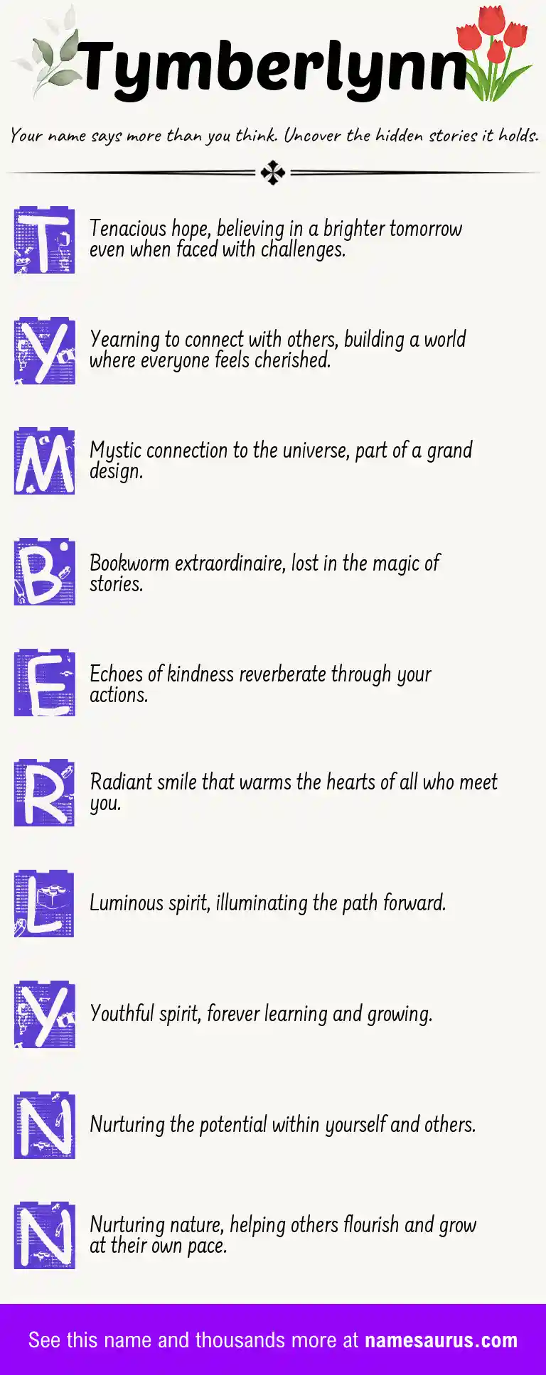 Acrostic poem about Tymberlynn.