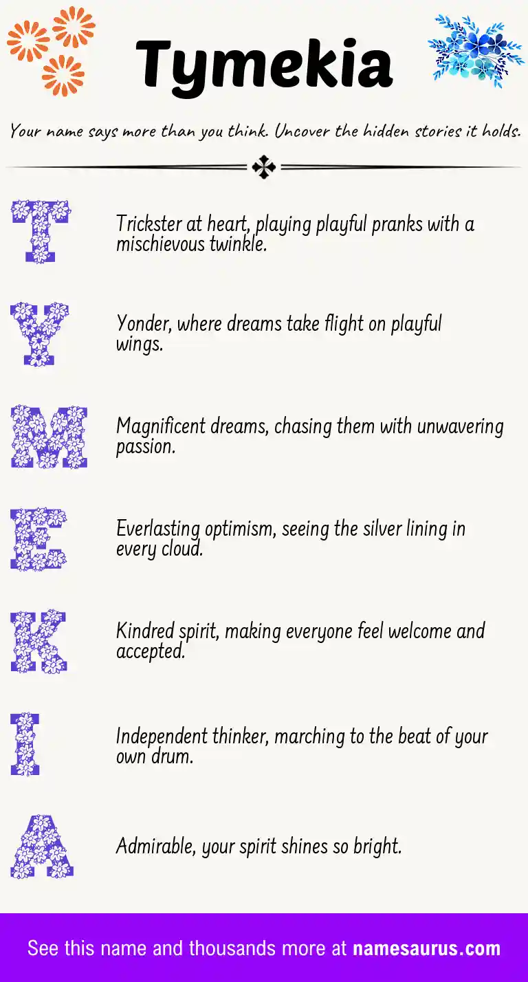 Acrostic poem about Tymekia.