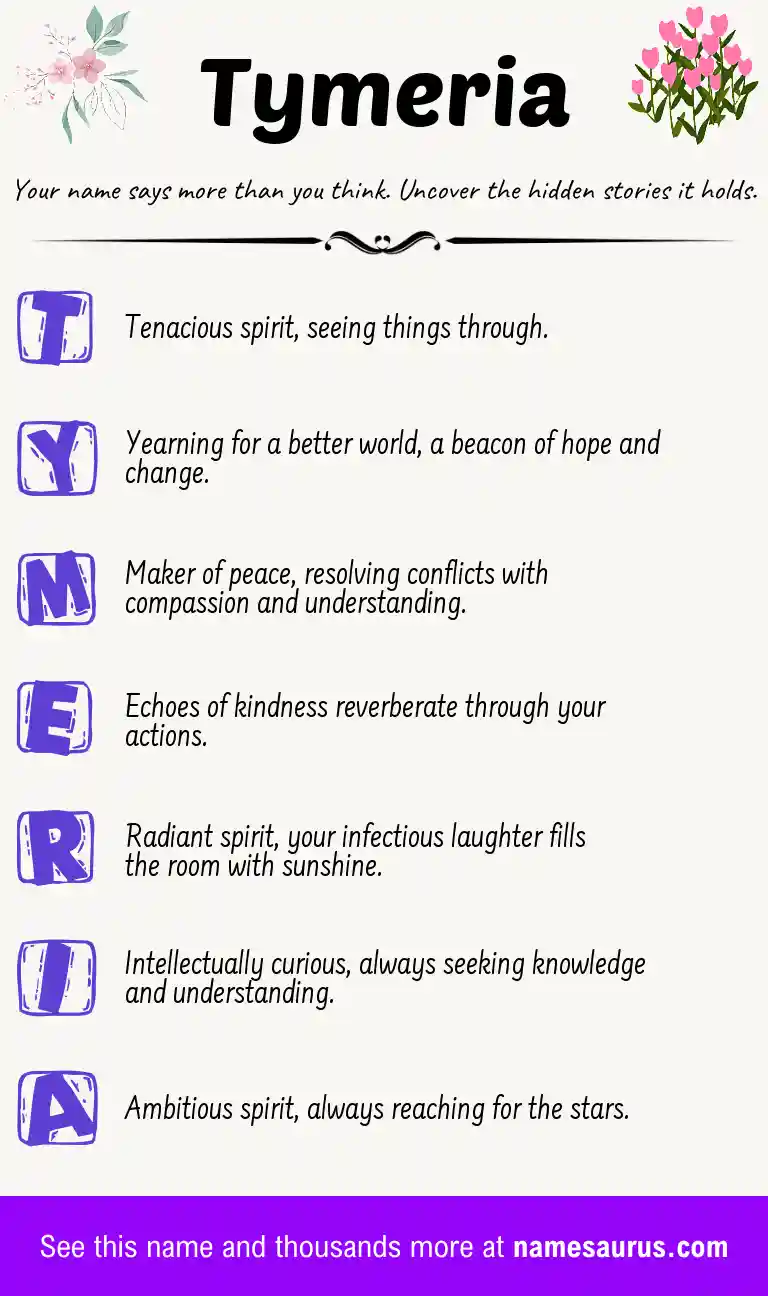 Acrostic poem about Tymeria.