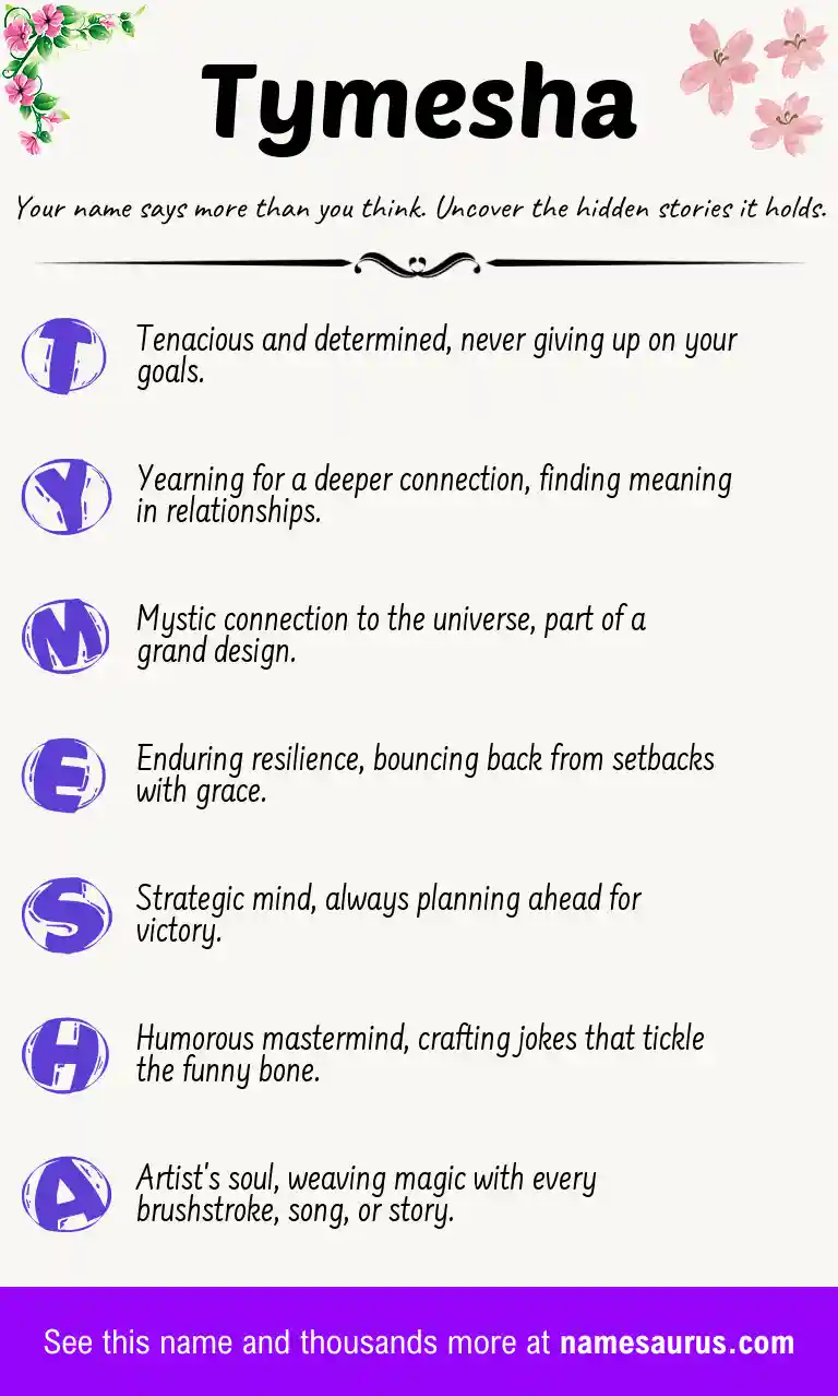 Acrostic poem about Tymesha.