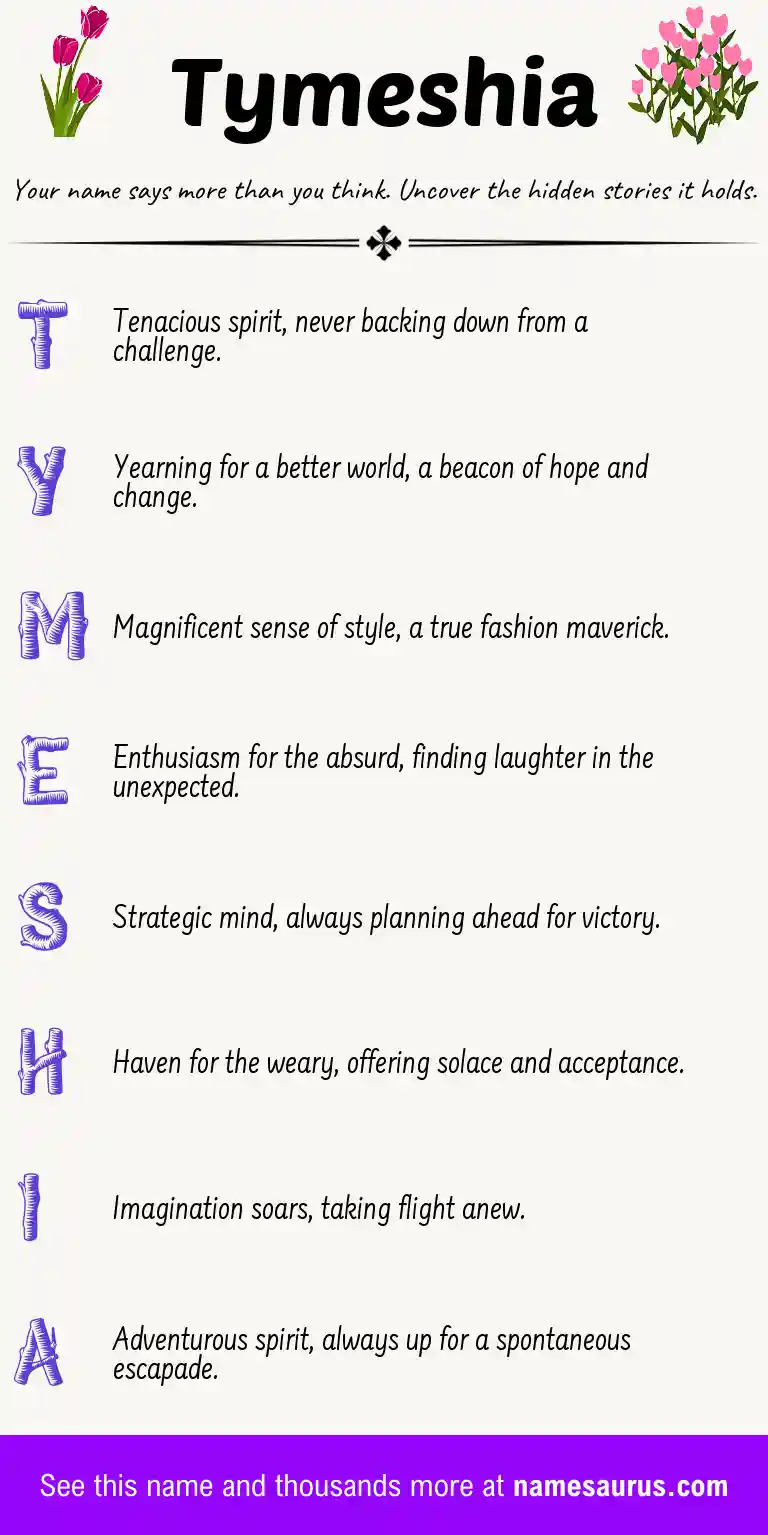 Acrostic poem about Tymeshia.