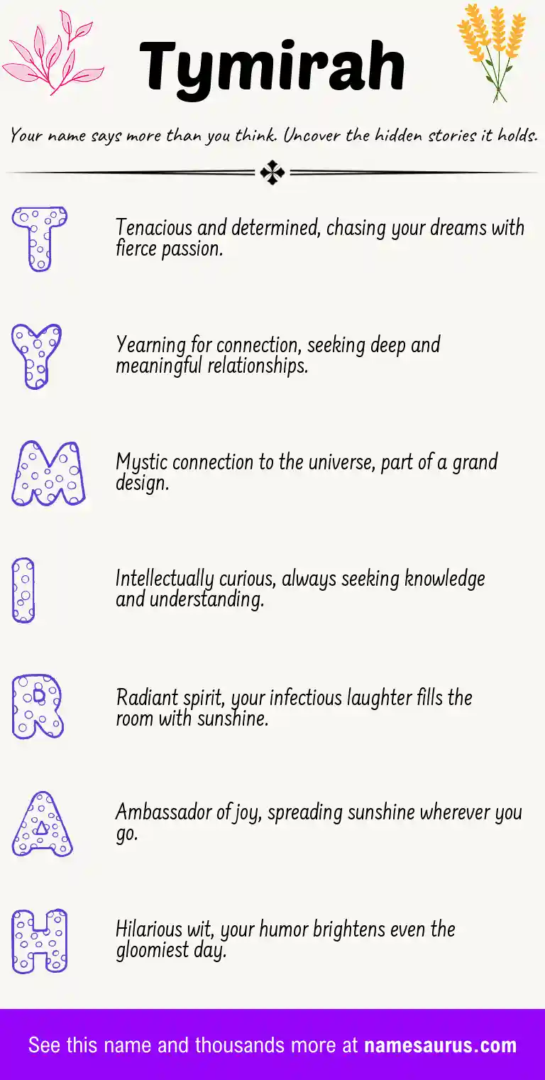 Acrostic poem about Tymirah.