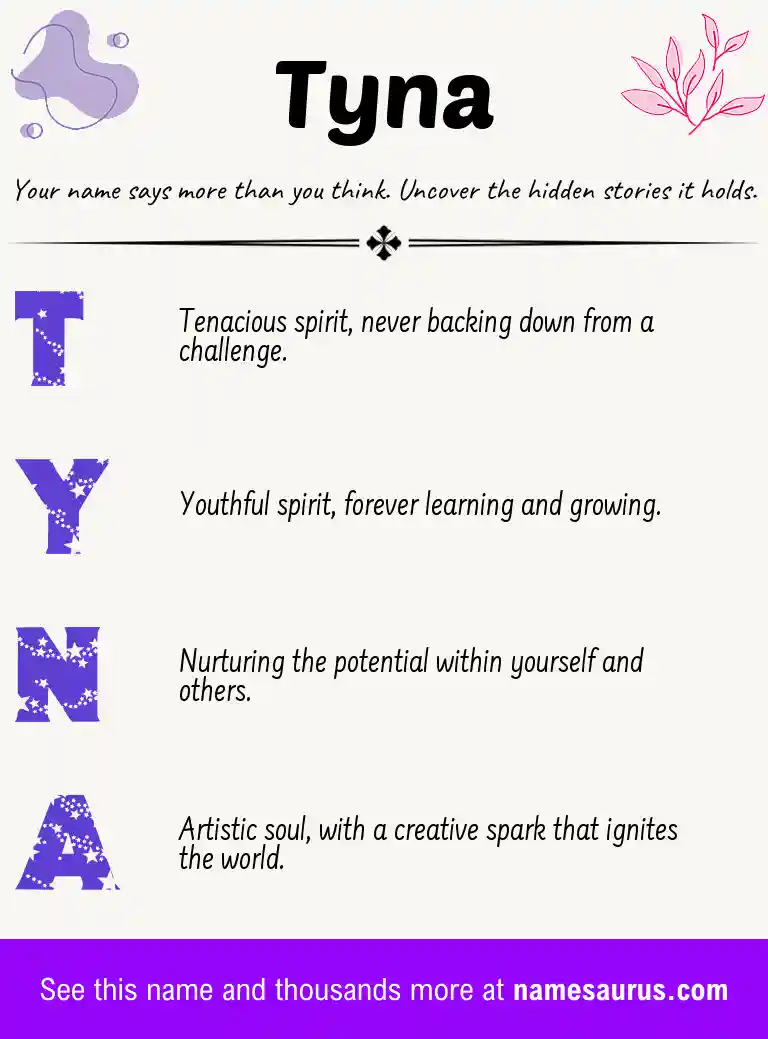 Acrostic poem about Tyna.