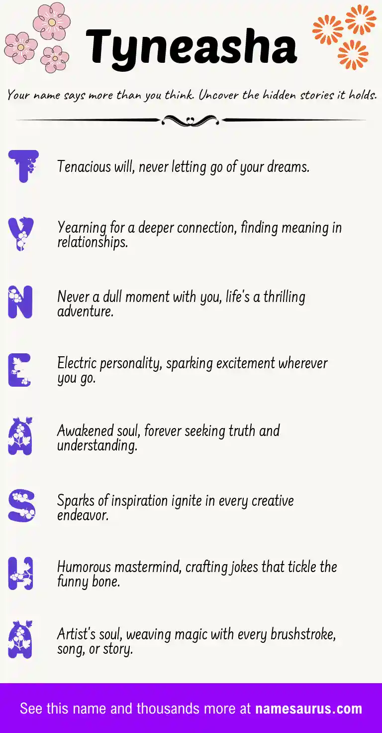 Acrostic poem about Tyneasha.