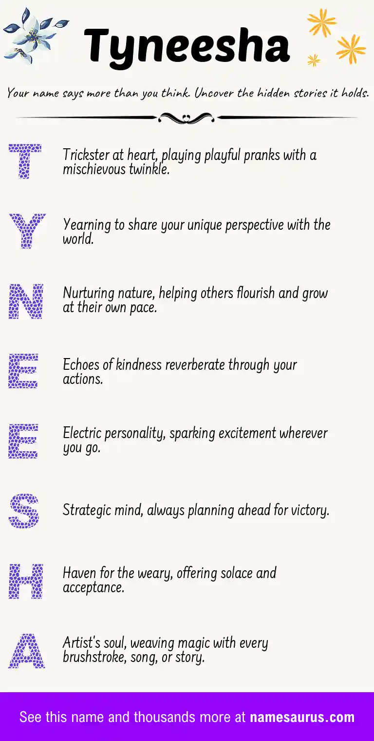 Acrostic poem about Tyneesha.