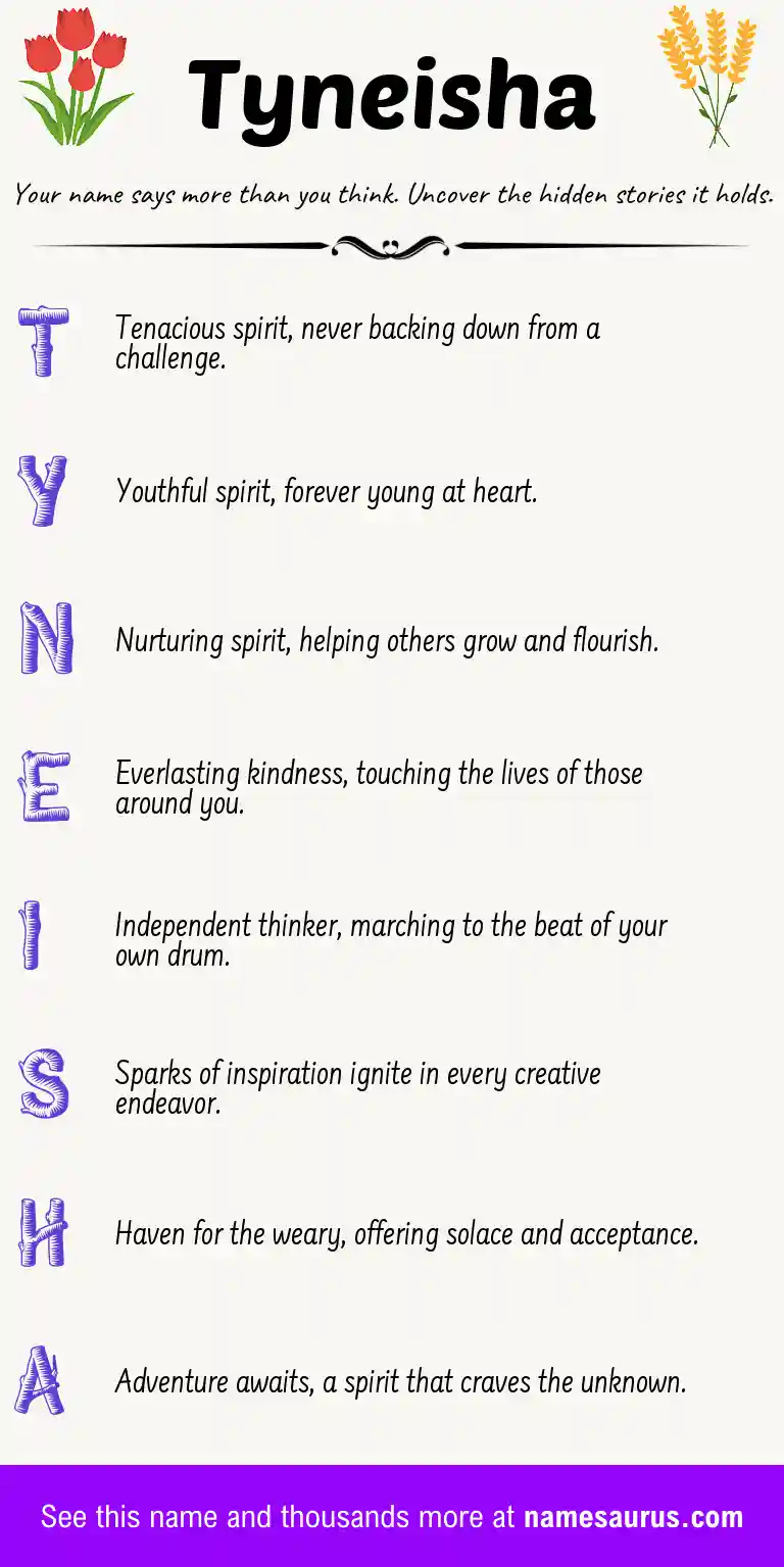 Acrostic poem about Tyneisha.
