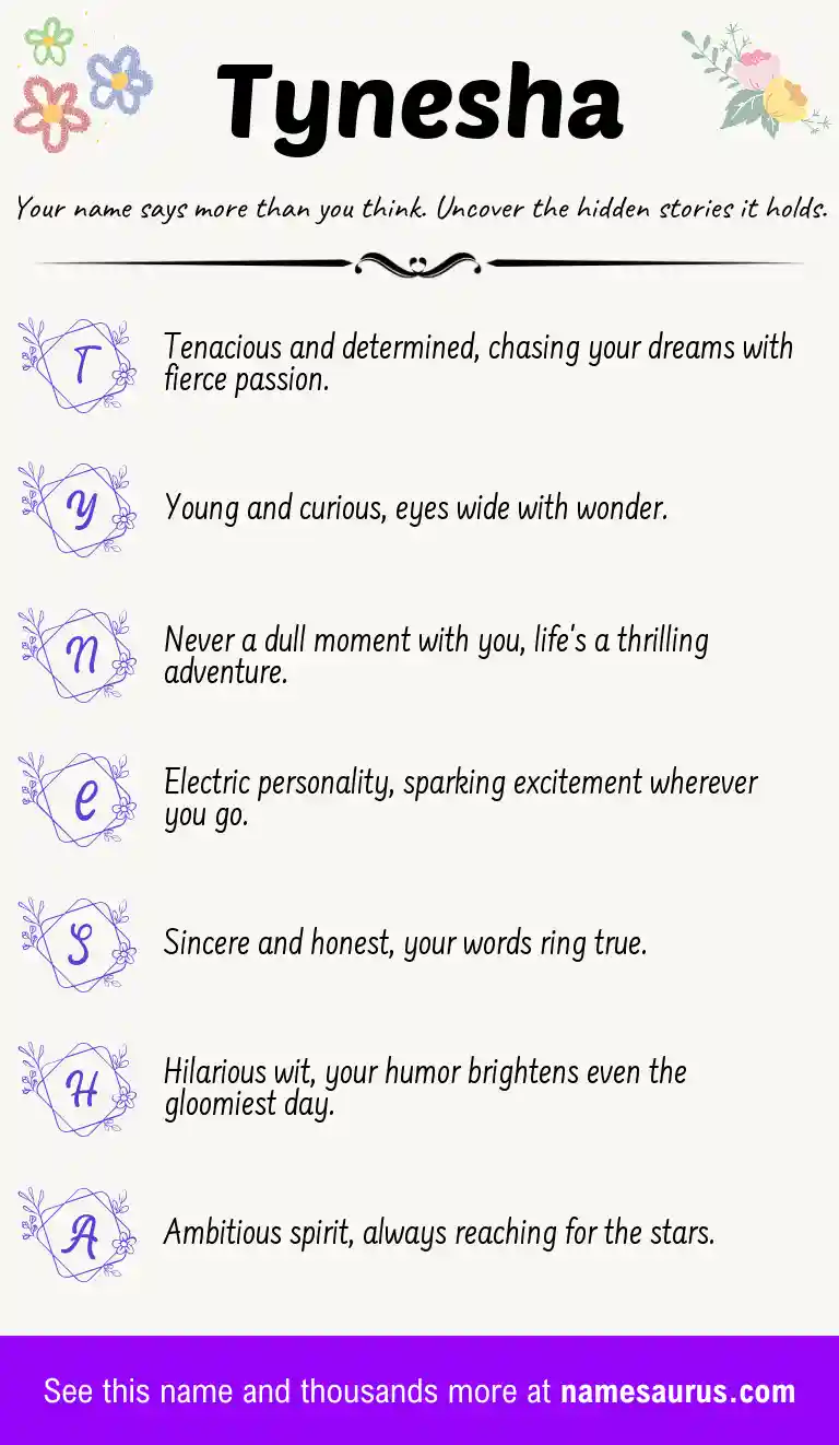 Acrostic poem about Tynesha.