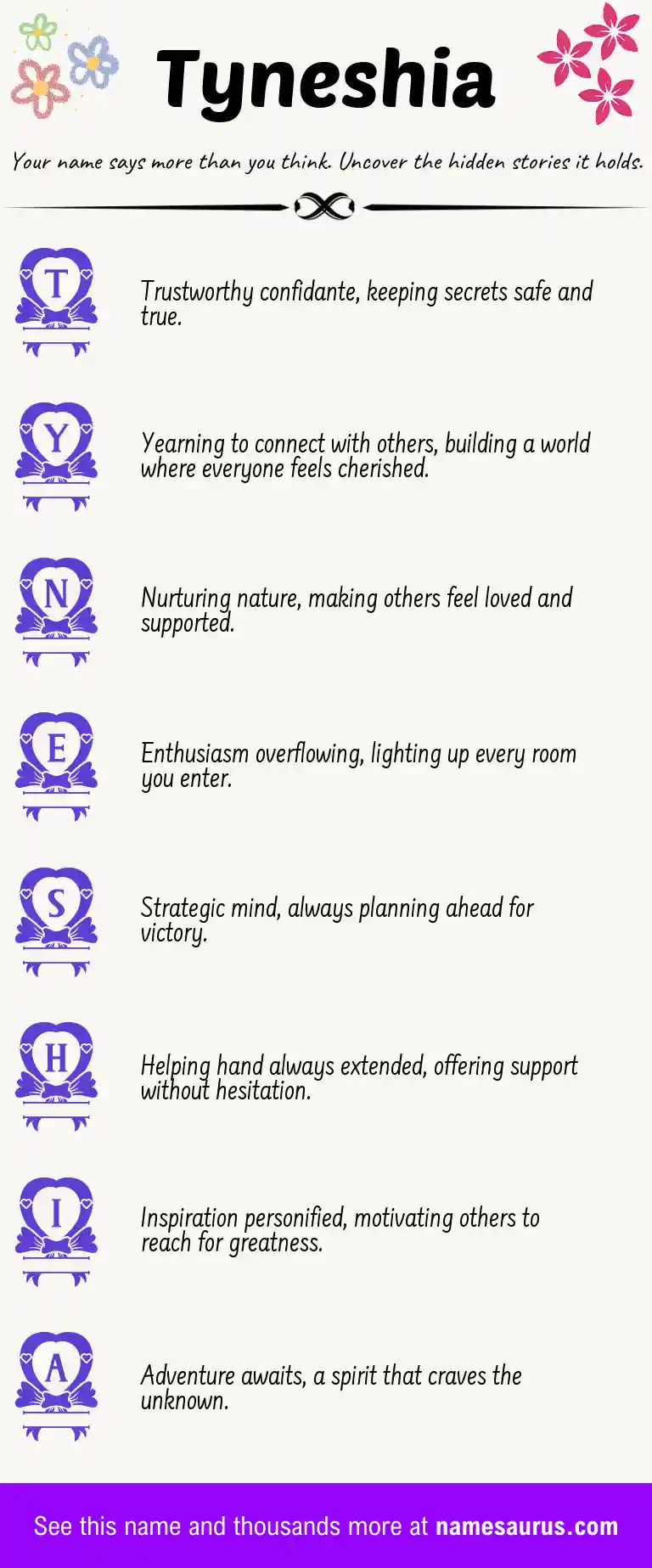 Acrostic poem about Tyneshia.