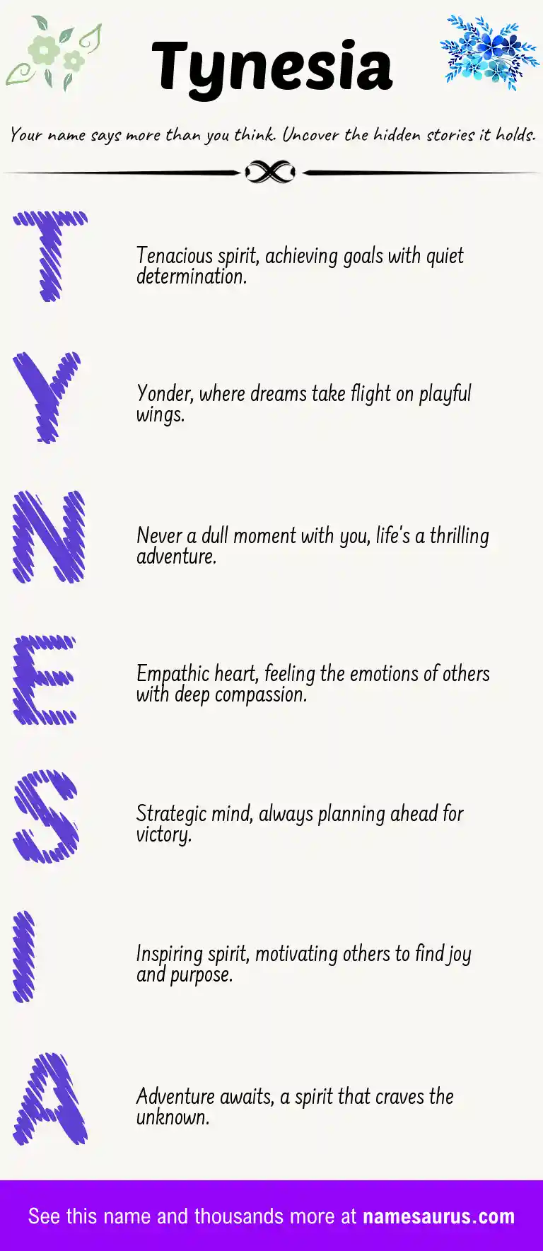 Acrostic poem about Tynesia.