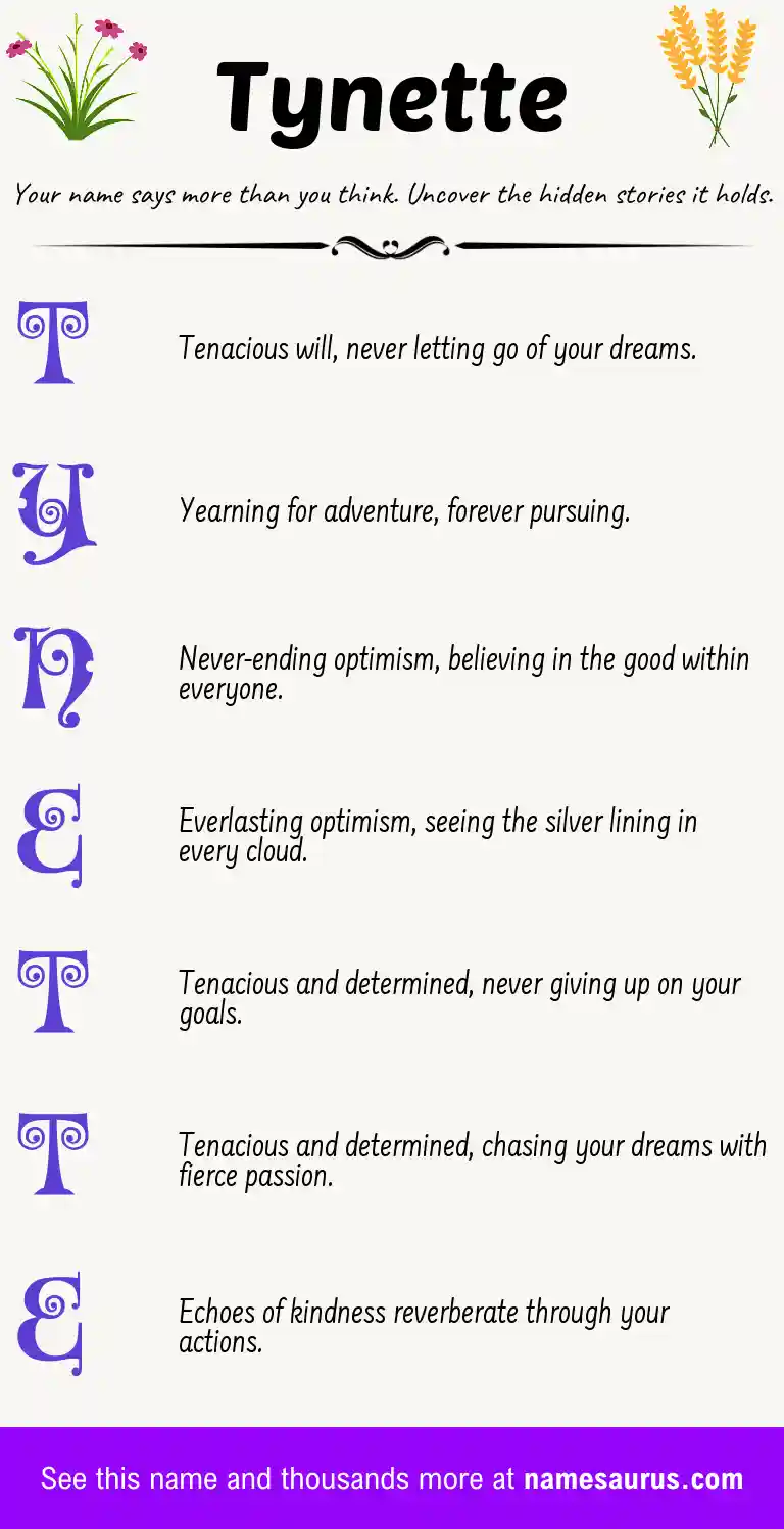 Acrostic poem about Tynette.