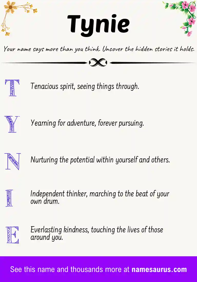 Acrostic poem about Tynie.