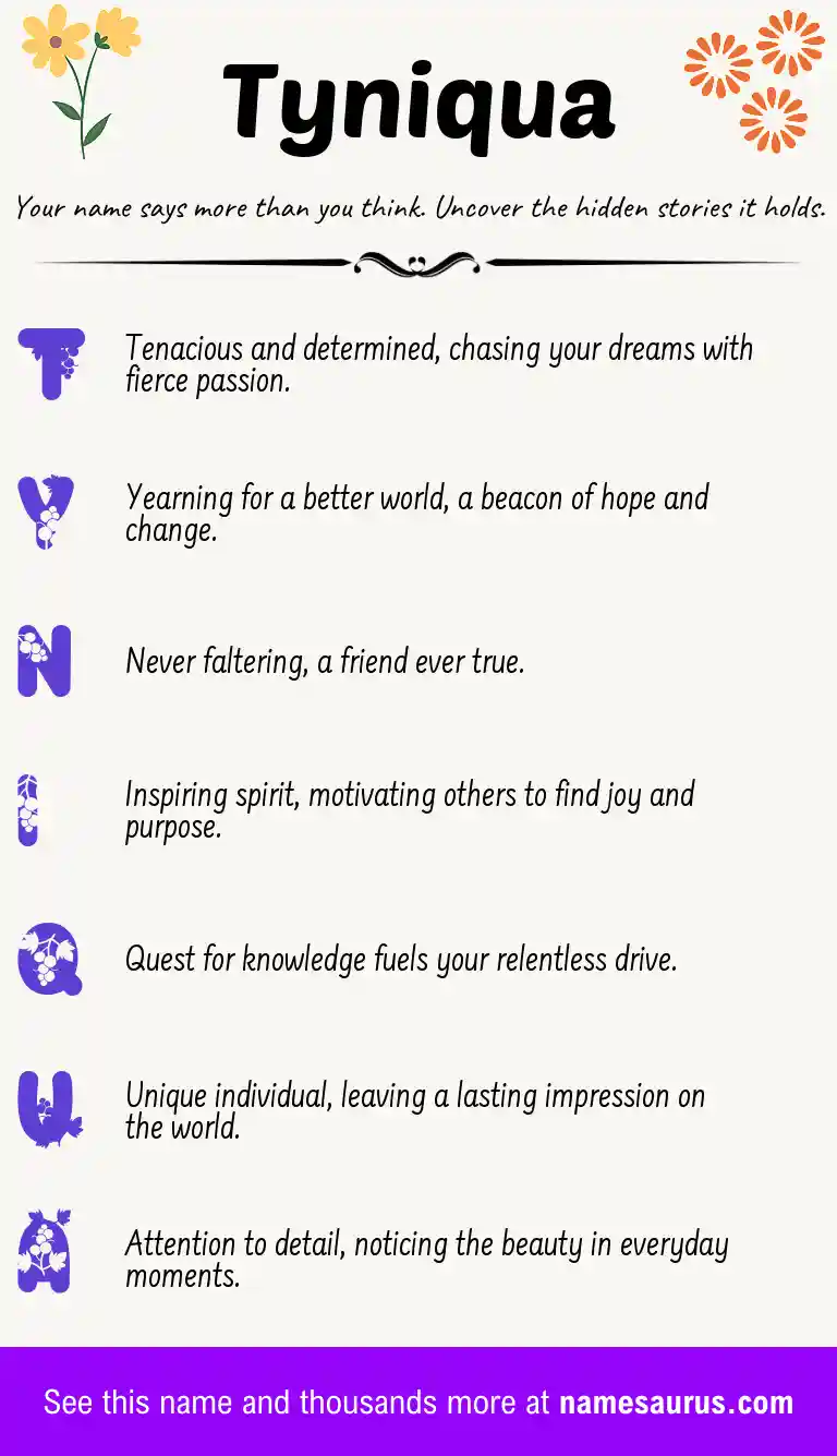 Acrostic poem about Tyniqua.