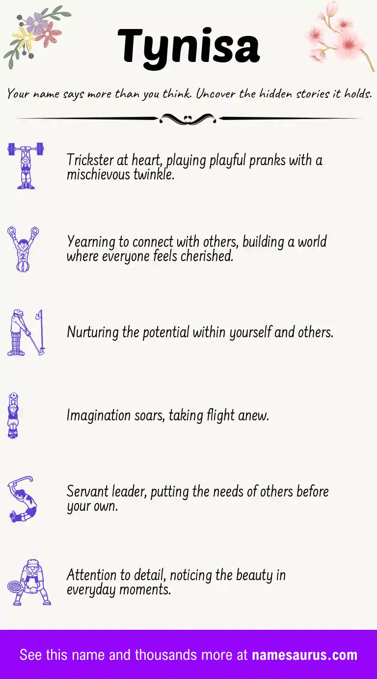 Acrostic poem about Tynisa.