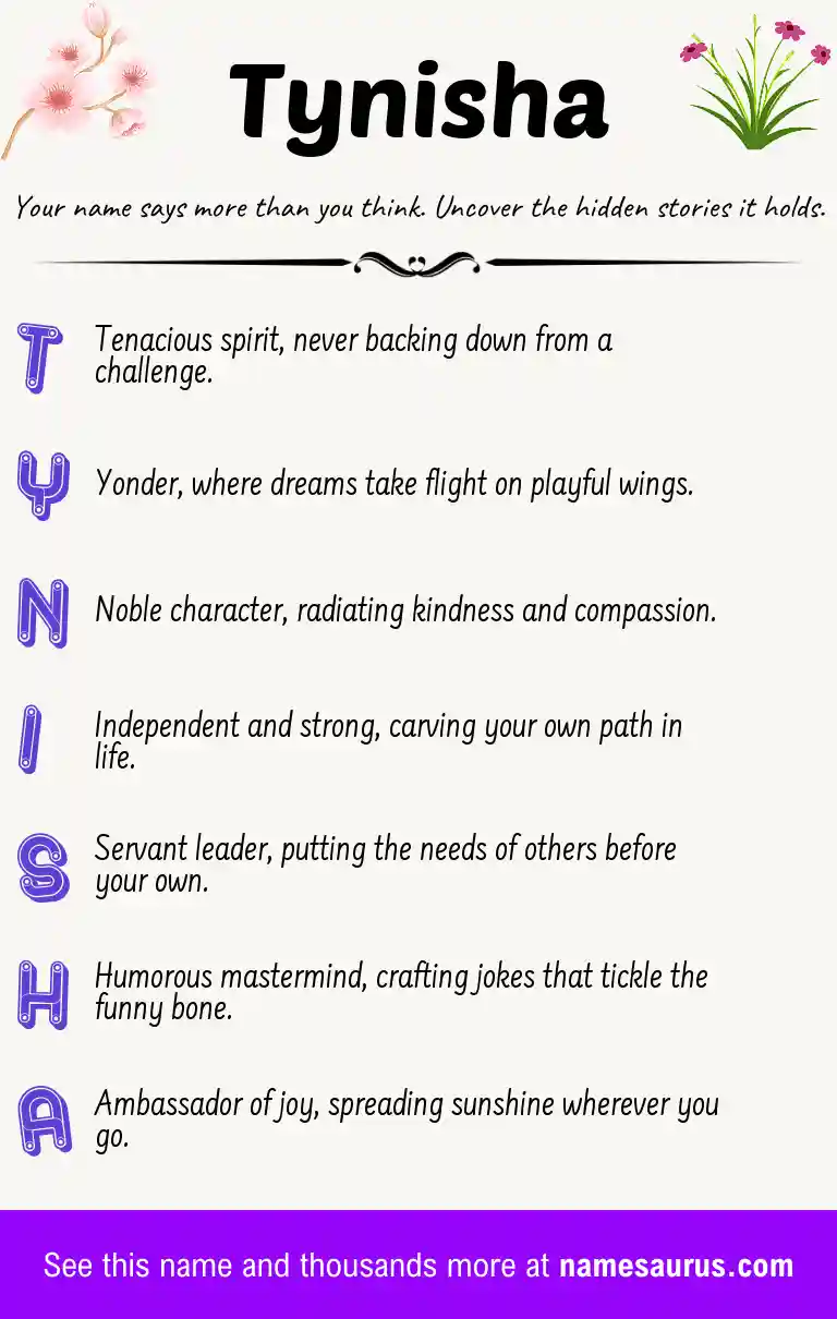 Acrostic poem about Tynisha.