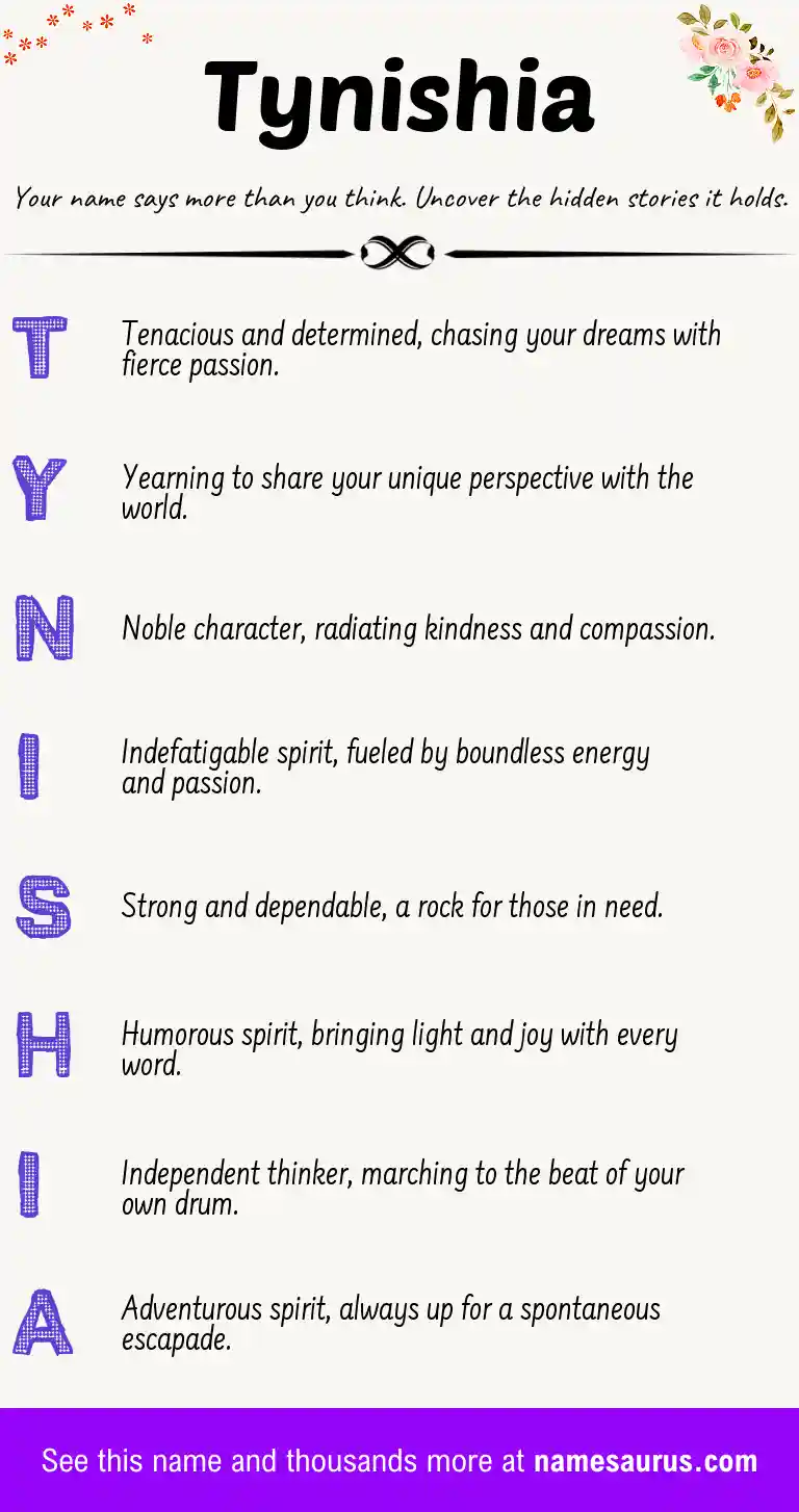 Acrostic poem about Tynishia.