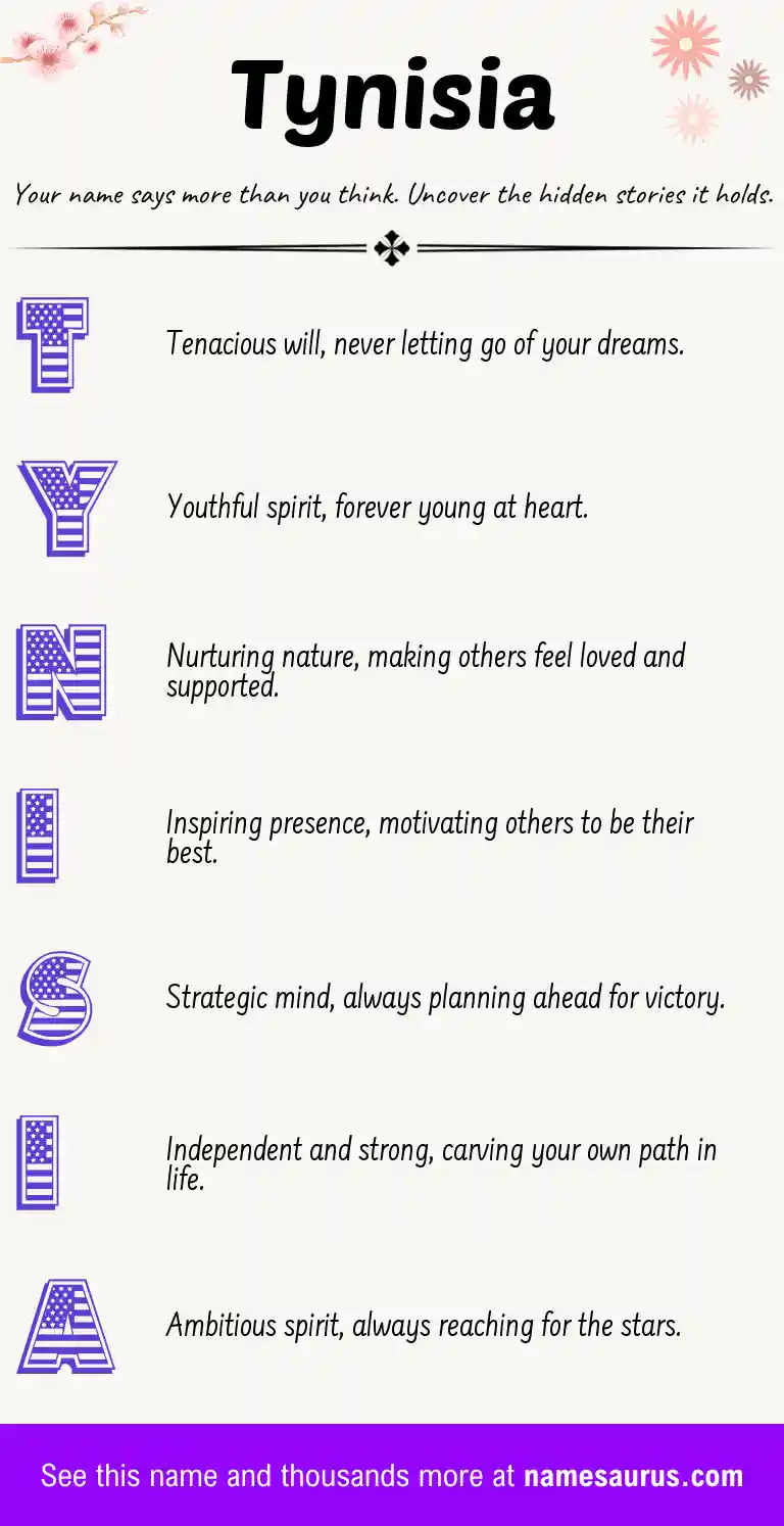 Acrostic poem about Tynisia.