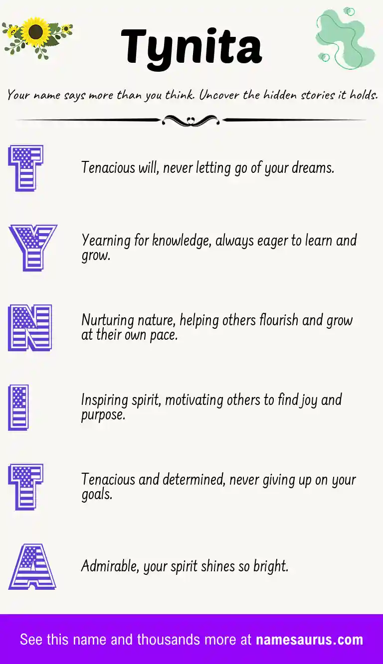 Acrostic poem about Tynita.
