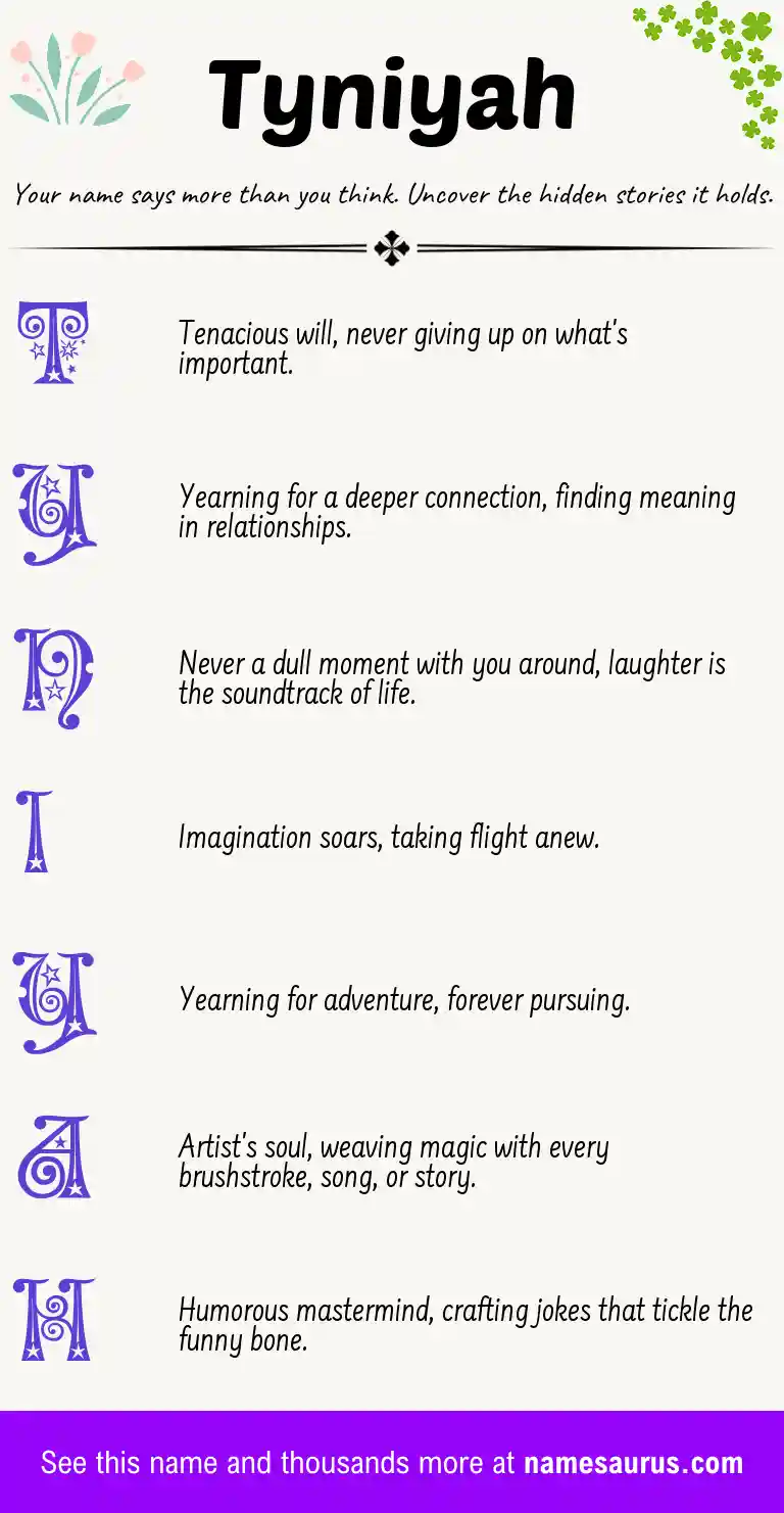Acrostic poem about Tyniyah.