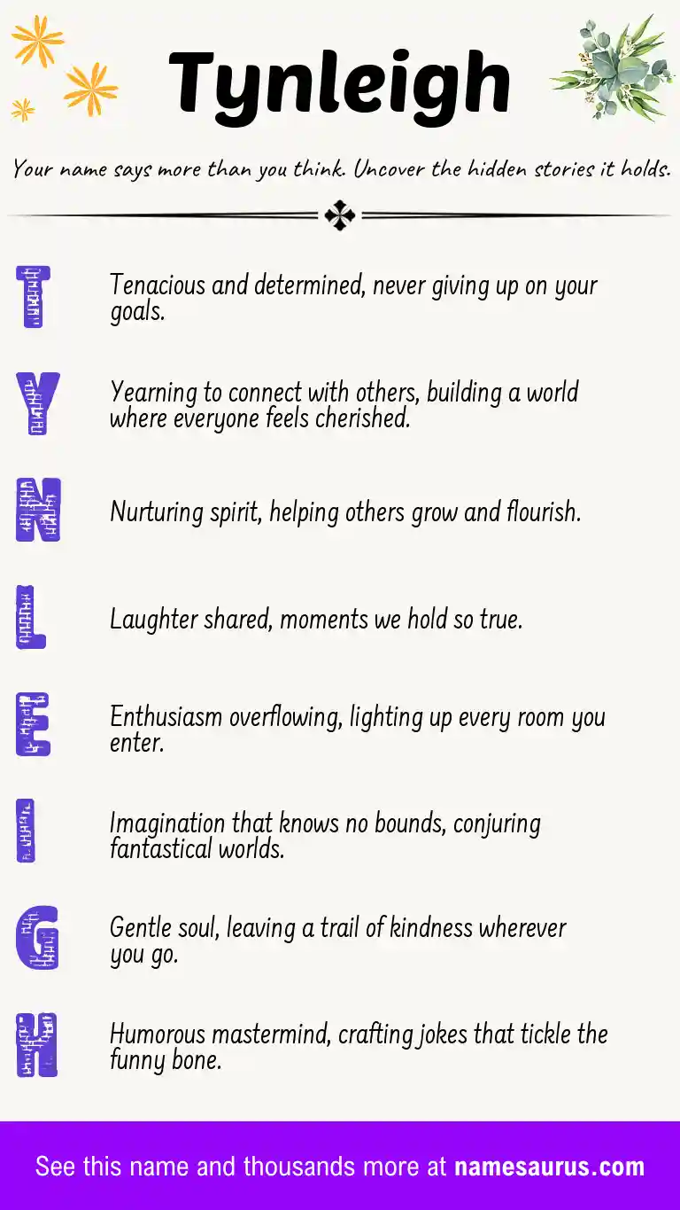 Acrostic poem about Tynleigh.