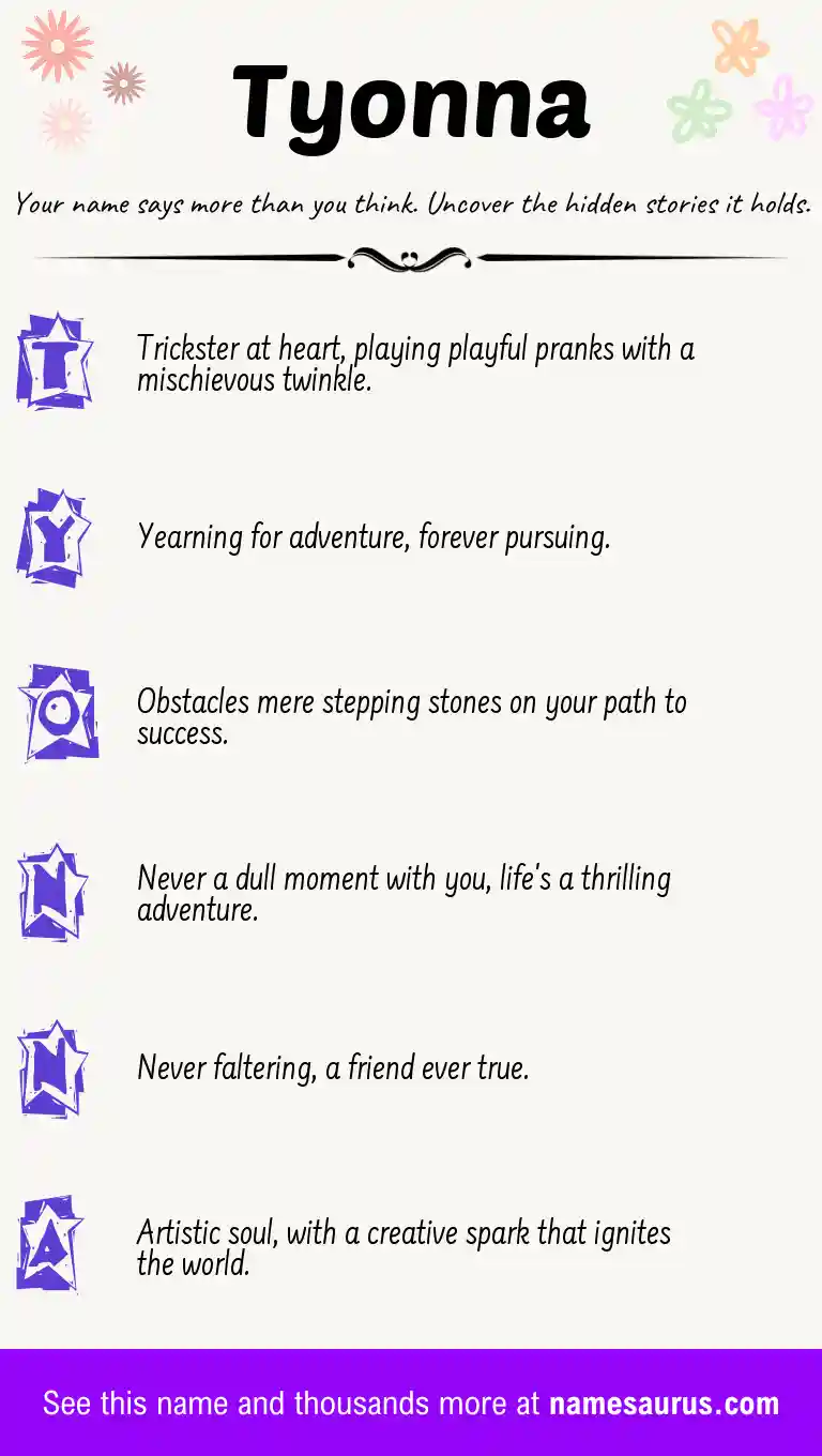 Acrostic poem about Tyonna.