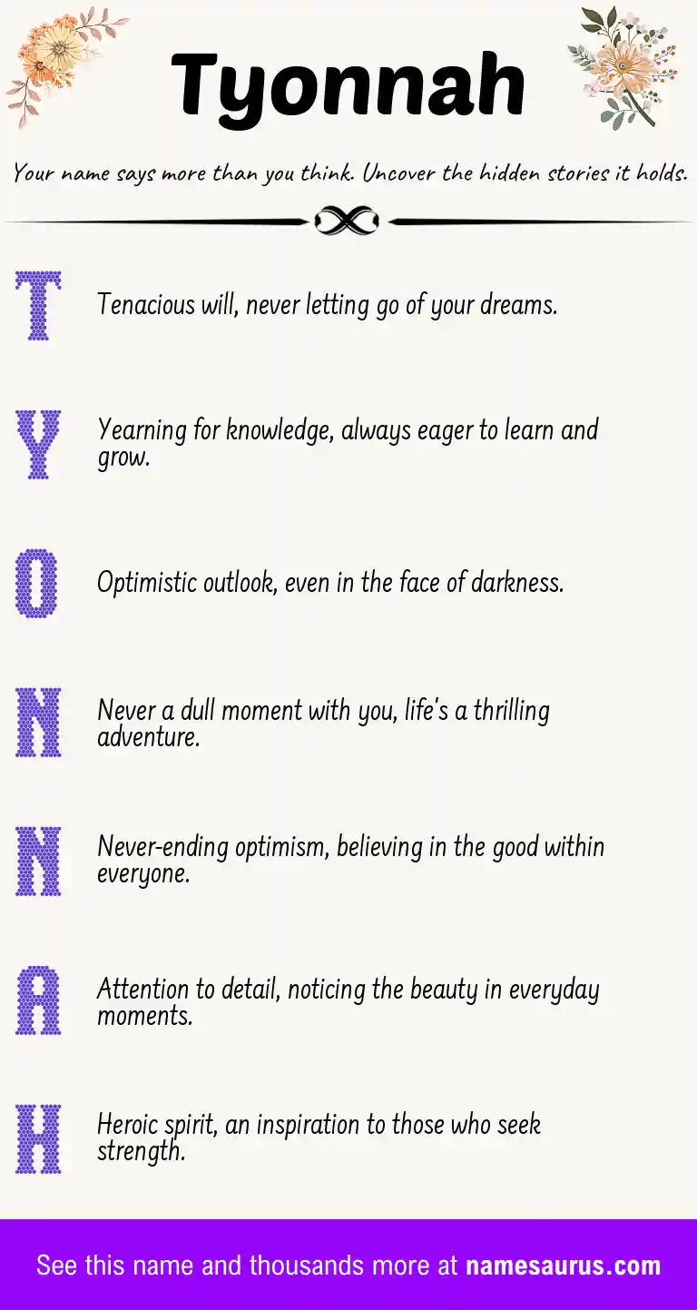 Acrostic poem about Tyonnah.