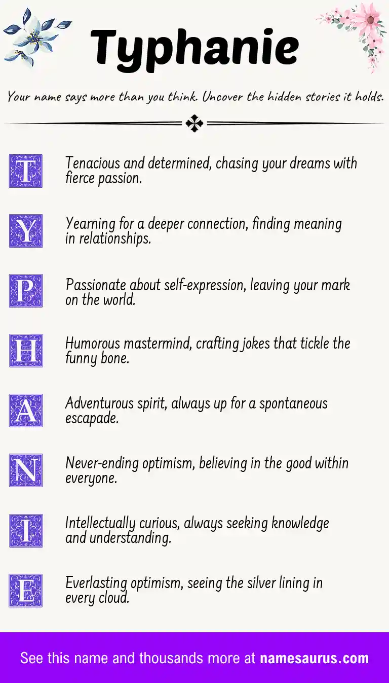 Acrostic poem about Typhanie.